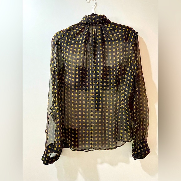 Yves Saint Laurent Sheer Polka Dot Blouse - Picture 2 of 8